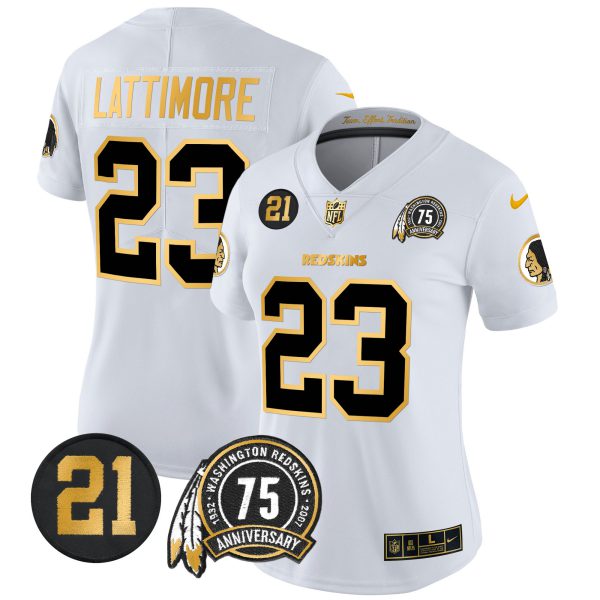 Women's Washington Redskins 75th & Sean Taylor Patch Gold Vapor Limited Jersey - All Stitched - Image 16