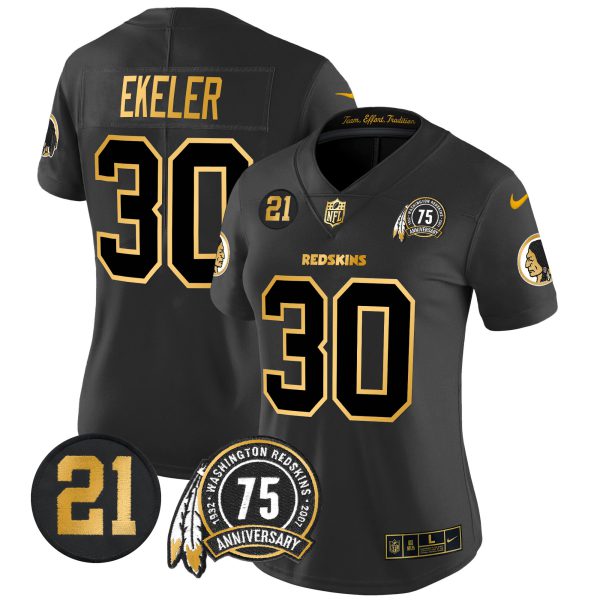 Women's Washington Redskins 75th & Sean Taylor Patch Gold Vapor Limited Jersey - All Stitched - Image 20