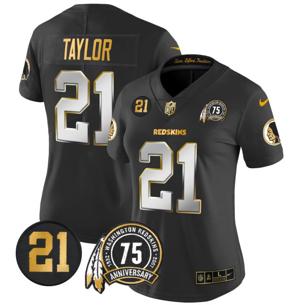 Women's Washington Redskins 75th & Sean Taylor Patch Gold Vapor Limited Jersey - All Stitched - Image 26