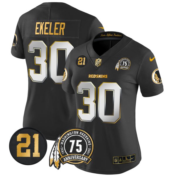 Women's Washington Redskins 75th & Sean Taylor Patch Gold Vapor Limited Jersey - All Stitched - Image 28