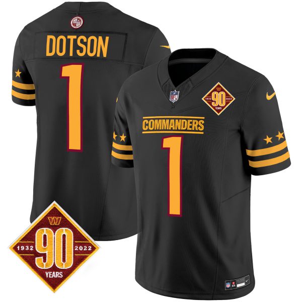 Men's Washington Commanders 90th Anniversary Patch Vapor Limited Jersey - All Stitched - Image 9