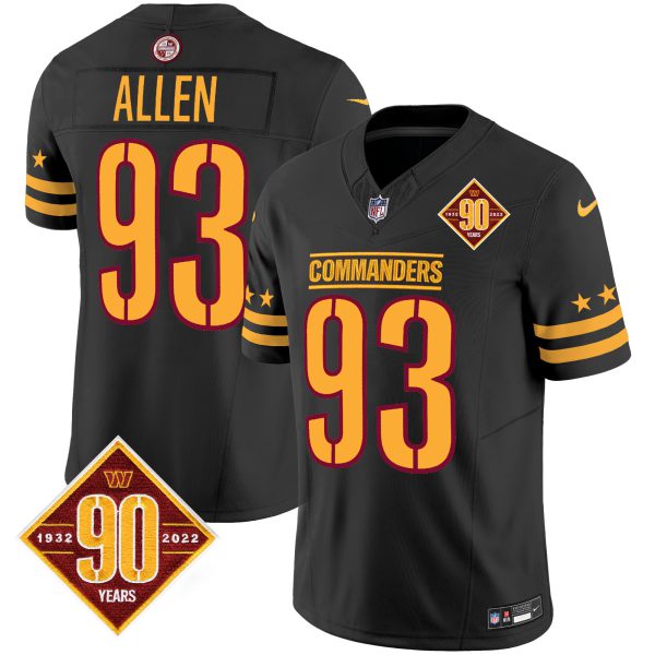 Men's Washington Commanders 90th Anniversary Patch Vapor Limited Jersey - All Stitched - Image 11