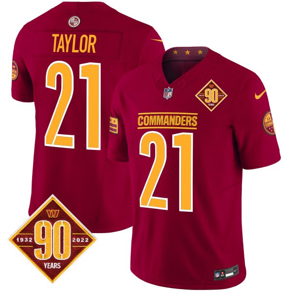 Men's Washington Commanders 90th Anniversary Patch Vapor Limited Jersey - All Stitched - Image 12
