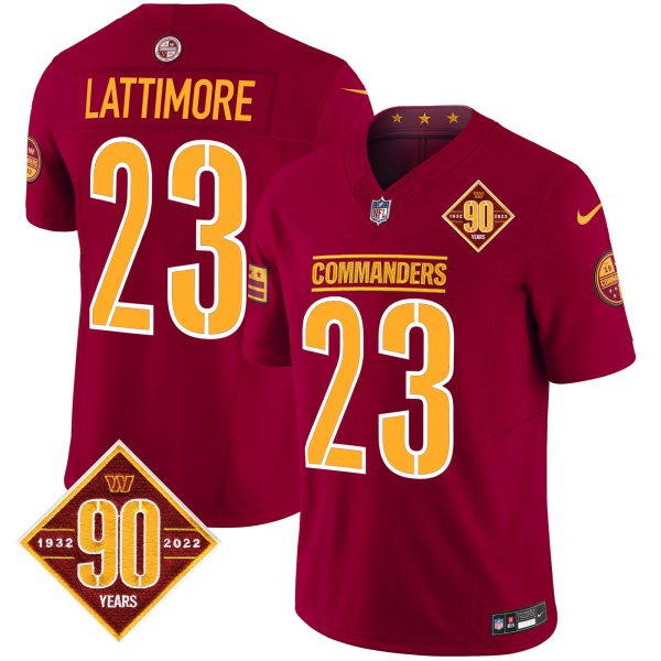 Men's Washington Commanders 90th Anniversary Patch Vapor Limited Jersey - All Stitched - Image 16