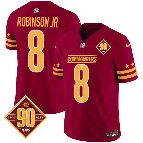 Men's Washington Commanders 90th Anniversary Patch Vapor Limited Jersey - All Stitched - Image 17