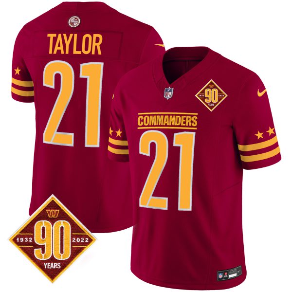 Men's Washington Commanders 90th Anniversary Patch Vapor Limited Jersey - All Stitched - Image 19
