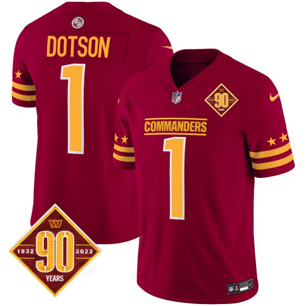 Men's Washington Commanders 90th Anniversary Patch Vapor Limited Jersey - All Stitched - Image 21