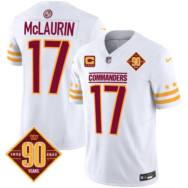Men's Washington Commanders 90th Anniversary Patch Vapor Limited Jersey - All Stitched - Image 25