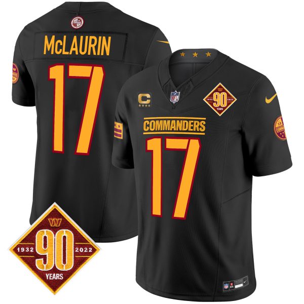 Men's Washington Commanders 90th Anniversary Patch Vapor Limited Jersey - All Stitched - Image 28