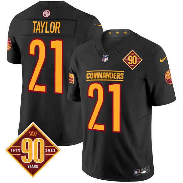 Men's Washington Commanders 90th Anniversary Patch Vapor Limited Jersey - All Stitched - Image 30