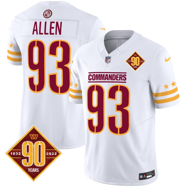 Men's Washington Commanders 90th Anniversary Patch Vapor Limited Jersey - All Stitched - Image 35