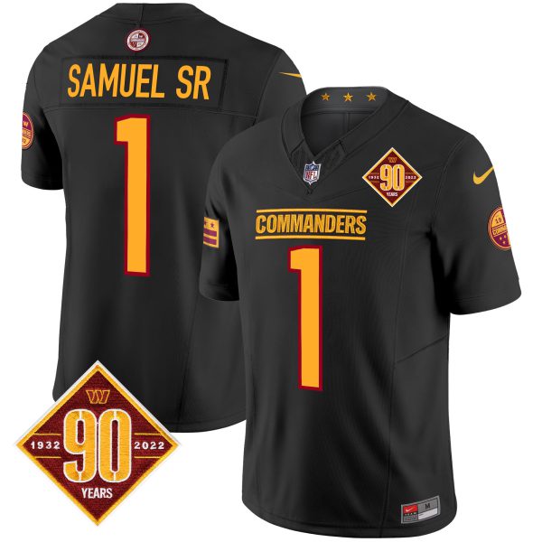 Men's Washington Commanders 90th Anniversary Patch Vapor Limited Jersey - All Stitched - Image 36