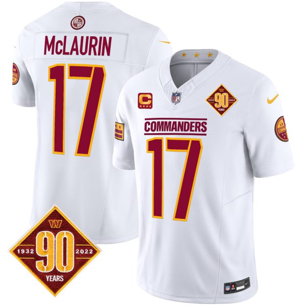 Men's Washington Commanders 90th Anniversary Patch Vapor Limited Jersey - All Stitched - Image 41