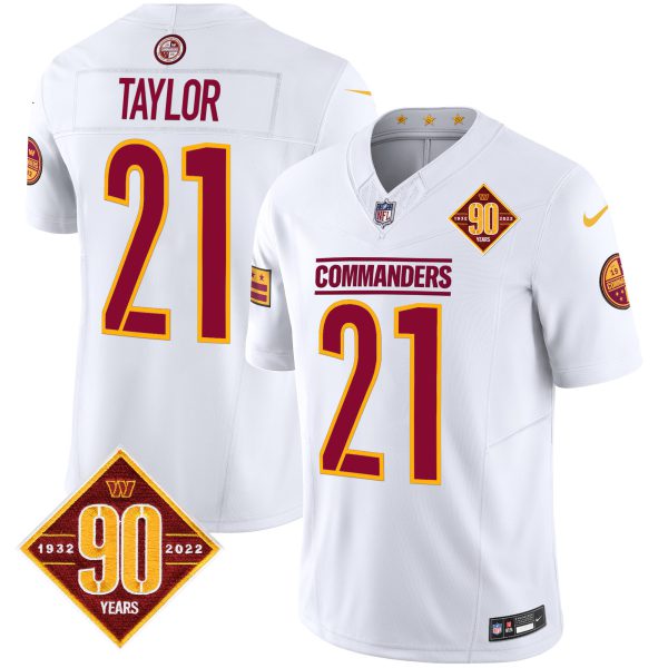 Men's Washington Commanders 90th Anniversary Patch Vapor Limited Jersey - All Stitched - Image 42