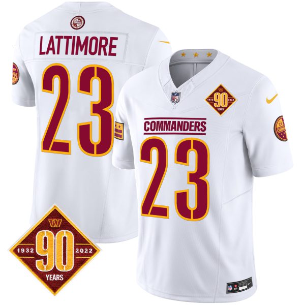Men's Washington Commanders 90th Anniversary Patch Vapor Limited Jersey - All Stitched - Image 44