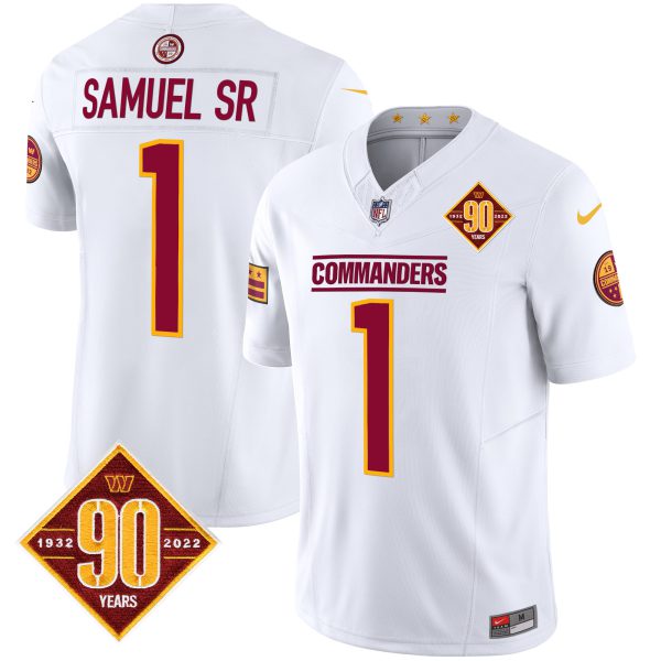 Men's Washington Commanders 90th Anniversary Patch Vapor Limited Jersey - All Stitched - Image 45