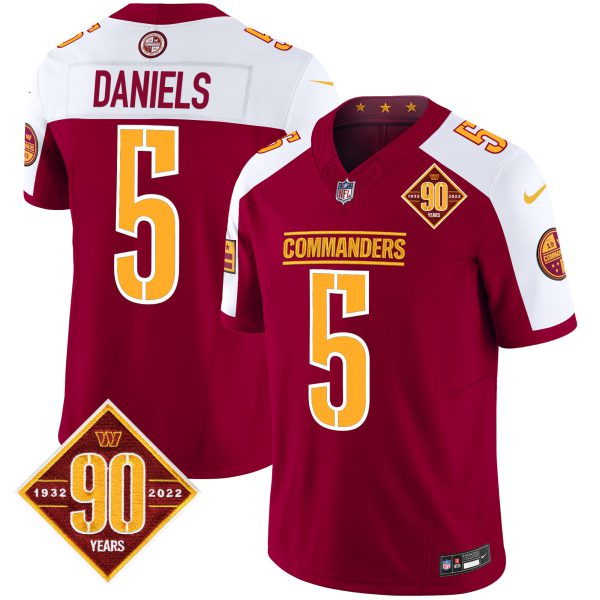 Men's Washington Commanders 90th Anniversary Patch Vapor Limited Jersey - All Stitched - Image 46