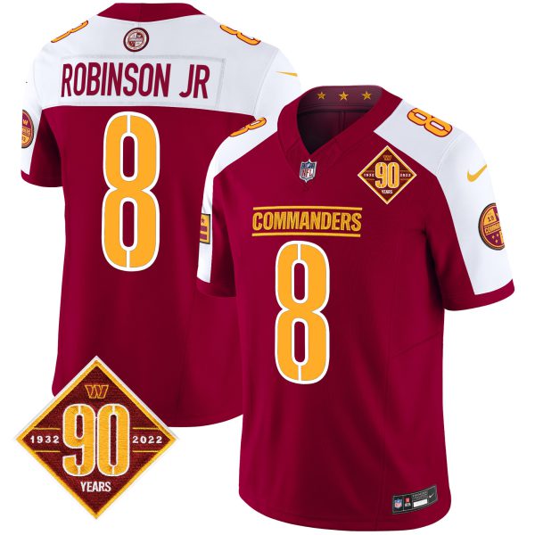 Men's Washington Commanders 90th Anniversary Patch Vapor Limited Jersey - All Stitched - Image 47