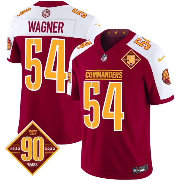 Men's Washington Commanders 90th Anniversary Patch Vapor Limited Jersey - All Stitched - Image 49