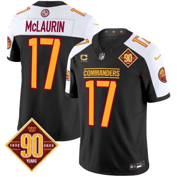 Men's Washington Commanders 90th Anniversary Patch Vapor Limited Jersey - All Stitched - Image 59
