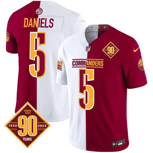 Men's Washington Commanders 90th Anniversary Patch Vapor Limited Jersey - All Stitched - Image 64