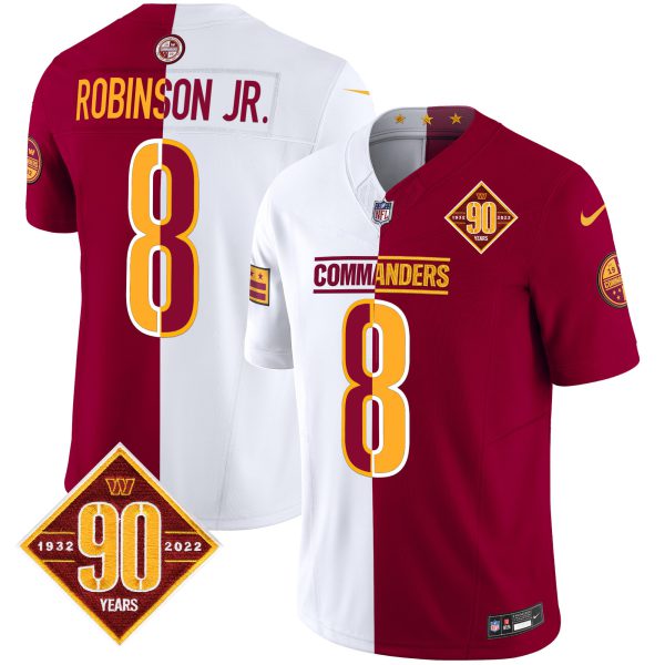 Men's Washington Commanders 90th Anniversary Patch Vapor Limited Jersey - All Stitched - Image 65