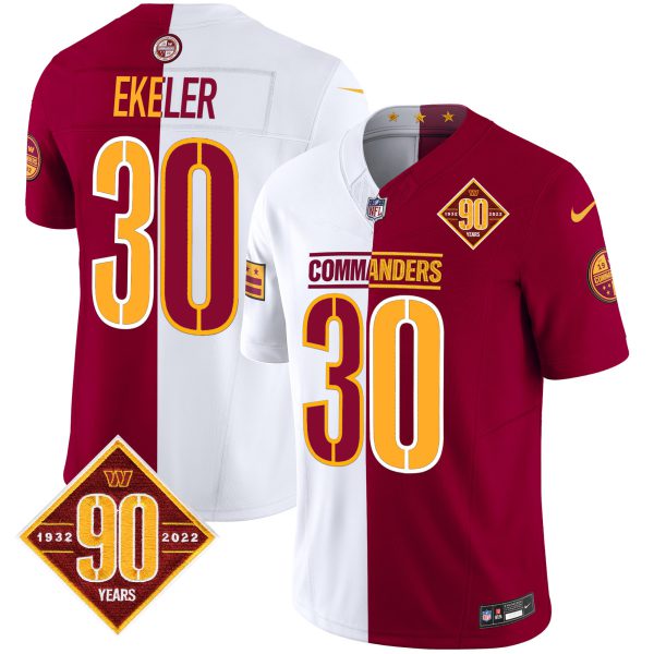 Men's Washington Commanders 90th Anniversary Patch Vapor Limited Jersey - All Stitched - Image 66