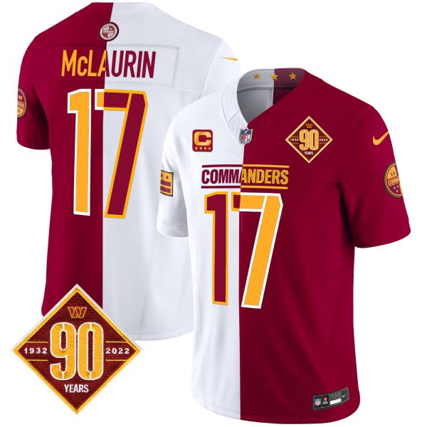 Men's Washington Commanders 90th Anniversary Patch Vapor Limited Jersey - All Stitched - Image 68
