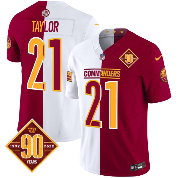 Men's Washington Commanders 90th Anniversary Patch Vapor Limited Jersey - All Stitched - Image 69