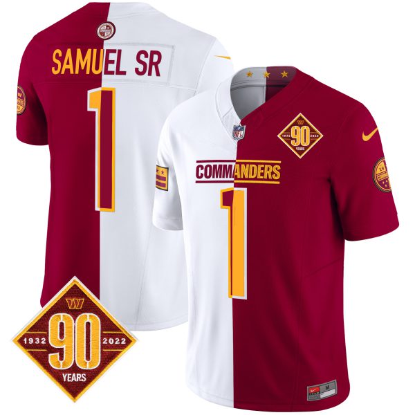 Men's Washington Commanders 90th Anniversary Patch Vapor Limited Jersey - All Stitched - Image 72