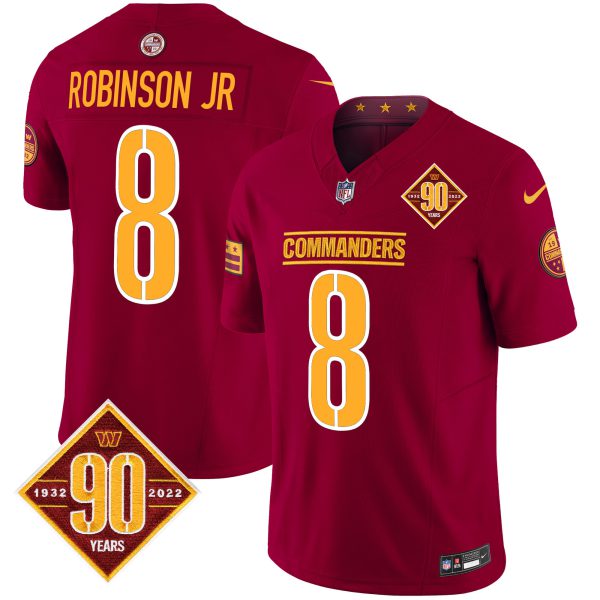 Men's Washington Commanders 90th Anniversary Patch Vapor Limited Jersey - All Stitched - Image 4