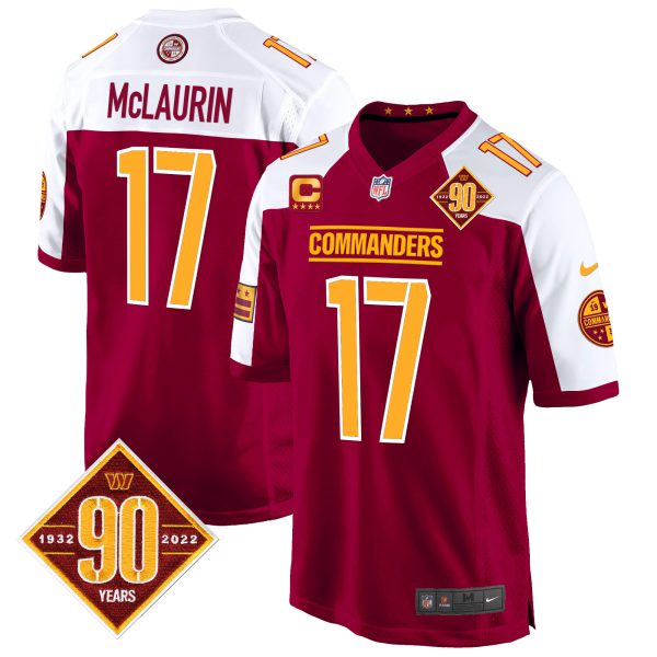 Men's Washington Commanders 90th Anniversary Patch Game Jersey - All Stitched - Image 5