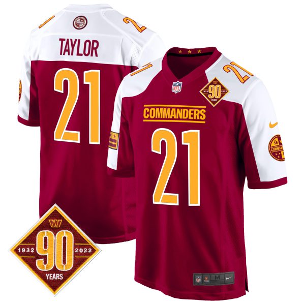 Men's Washington Commanders 90th Anniversary Patch Game Jersey - All Stitched - Image 6