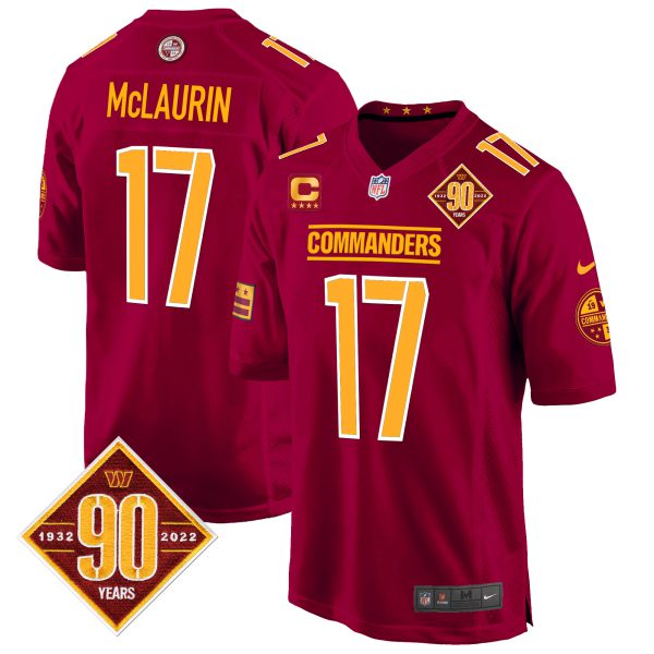 Men's Washington Commanders 90th Anniversary Patch Game Jersey - All Stitched - Image 26