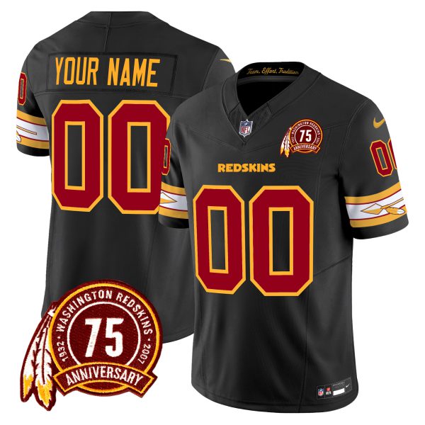 Washington Redskins 75th Patch Vapor Limited Custom Jersey - All Stitched - Image 3