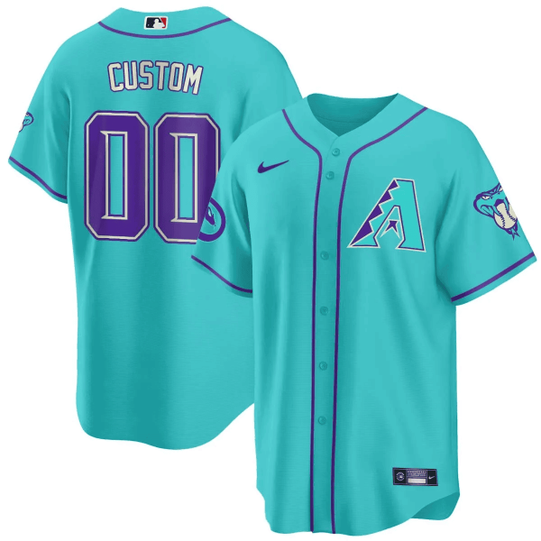 Arizona Diamondbacks 2024 Teal Purple Custom Jersey – All Stitched - Image 3