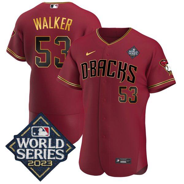 Men's Diamondbacks 2023 World Series Flex Base Gold Jersey V2 - All Stitched - Image 4