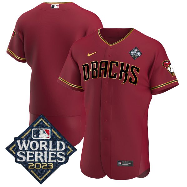 Men's Diamondbacks 2023 World Series Flex Base Gold Jersey V2 - All Stitched - Image 6
