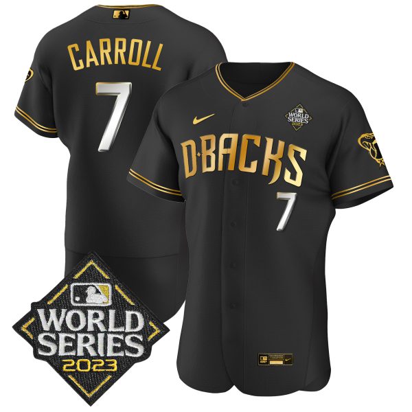Men's Diamondbacks 2023 World Series Flex Base Gold Jersey V2 - All Stitched - Image 13