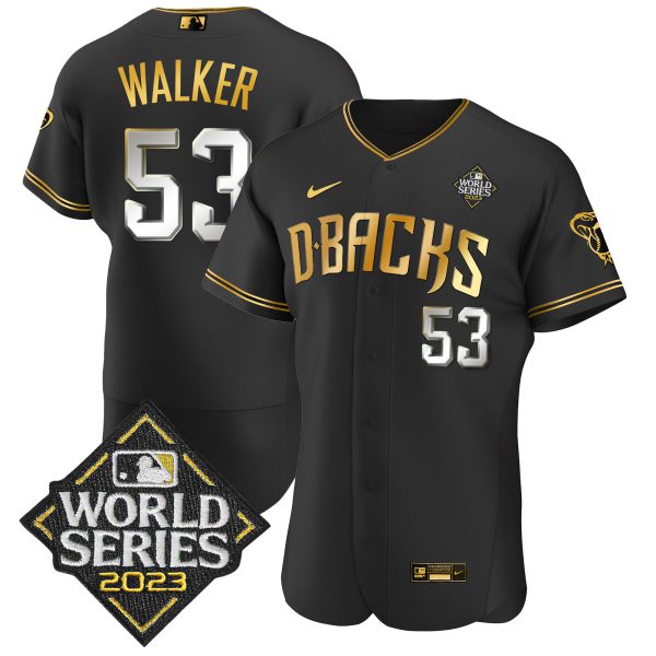 Men's Diamondbacks 2023 World Series Flex Base Gold Jersey V2 - All Stitched - Image 16