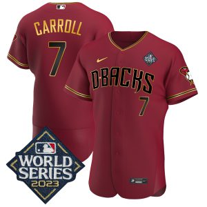 Men's Diamondbacks 2023 World Series Flex Base Gold Jersey V2 - All Stitched