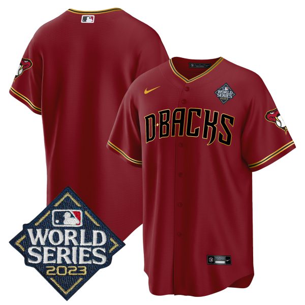 Men's Diamondbacks 2023 World Series Cool Base Gold Jersey V2 - All Stitched - Image 6