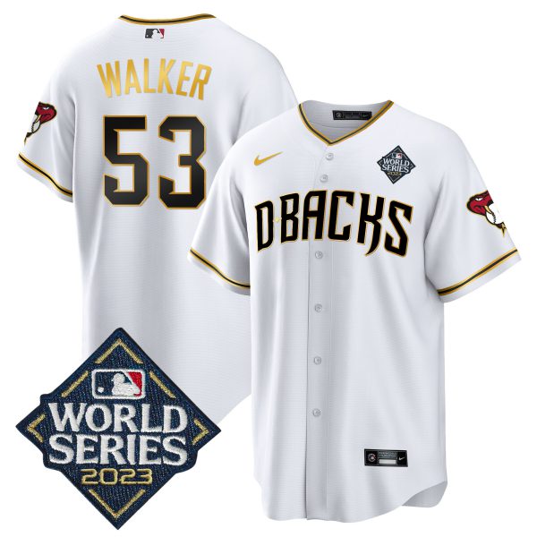 Men's Diamondbacks 2023 World Series Cool Base Gold Jersey V2 - All Stitched - Image 10