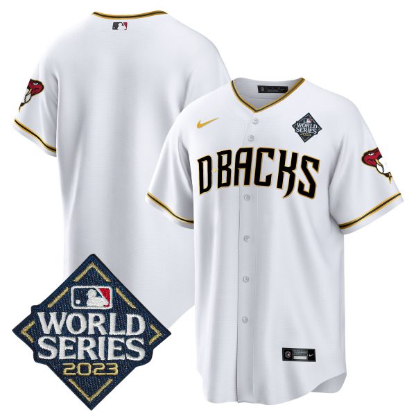 Men's Diamondbacks 2023 World Series Cool Base Gold Jersey V2 - All Stitched - Image 12