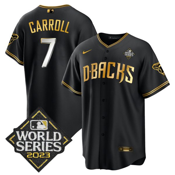 Men's Diamondbacks 2023 World Series Cool Base Gold Jersey V2 - All Stitched - Image 13