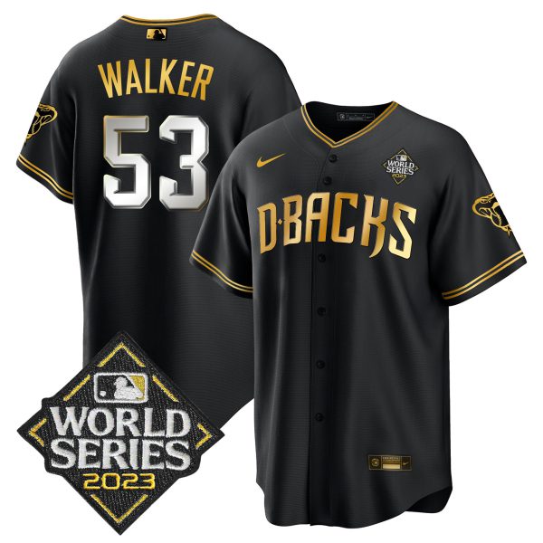 Men's Diamondbacks 2023 World Series Cool Base Gold Jersey V2 - All Stitched - Image 16