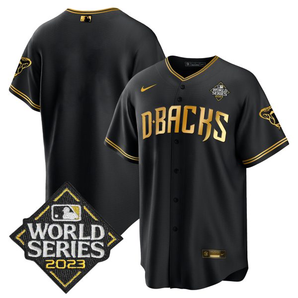 Men's Diamondbacks 2023 World Series Cool Base Gold Jersey V2 - All Stitched - Image 18