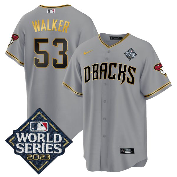 Men's Diamondbacks 2023 World Series Cool Base Gold Jersey V2 - All Stitched - Image 22