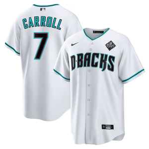 Corbin Carroll Arizona Diamondbacks 2023 World Series Patch Jersey - White - All Stitched