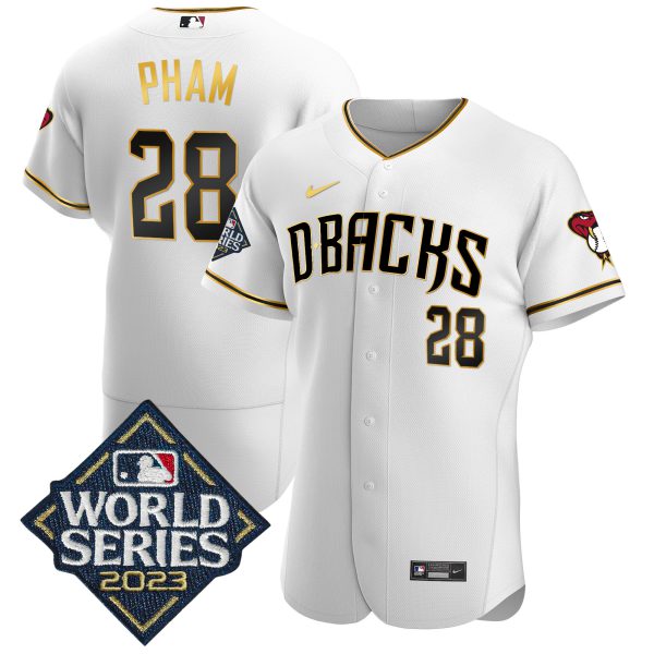 Men's Diamondbacks 2023 World Series Flex Base Gold Jersey - All Stitched - Image 9